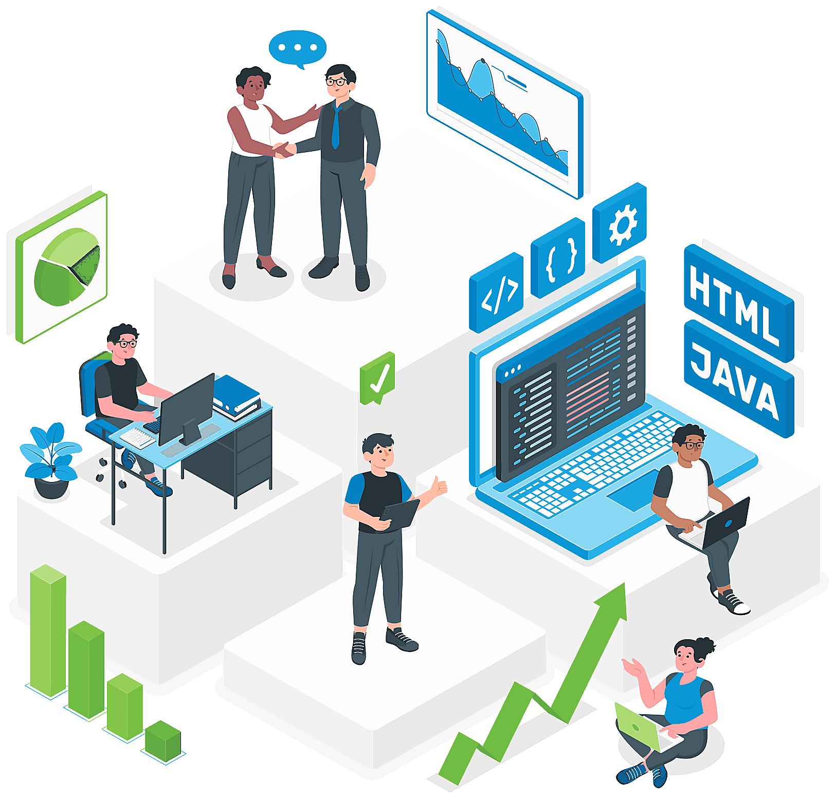 Enterprise software teams collaborating